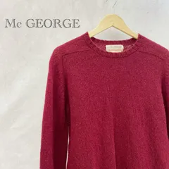 MC GEORGE クールネックセーター ニット 38 レッド M メンズ ファッション _201023のサムネイル
