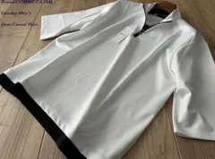新品 COMME CA ISM MEN コムサイズム メン 七分袖 フェイクレイヤード ハーフジップＴシャツ 01ホワイト Mサイズ 60TK08 定価4,400円