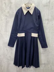 EmiriaWiz エミリアウィズ ビジューカラープリーツワンピース sizeS/ネイビー  ◇■レディース