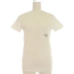 エンポリオアルマーニ EMPORIO ARMANI Tシャツ カットソー 半袖 ロゴプリント Vネック 白 ホワイト /IR ■GY99