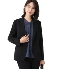 新品 [インディヴィ] ジャケット(単品) 【洗える/UVケア/スーツ】 ストレッチテーラードカラージャケット 12741036 レディース ブラック(019) 40(L)