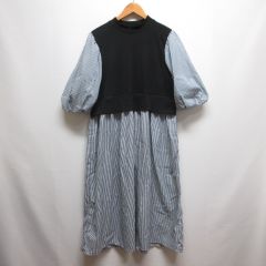 エヴィス EVISU エプロン付き デニム ダブルニー オーバーオール 34