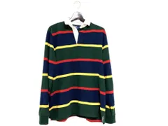 ポロ ラルフローレン　POLO by Ralph Lauren　ラガーシャツ　ポロシャツ　メンズM　長袖　ストライプ　マルチカラー　送料無料