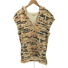 ユーズドフルギ USED古着 総柄 パイル地 フーデットベスト メンズ 表記無 