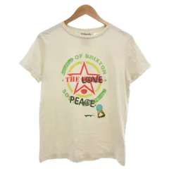 レミレリーフ REMI RELIEF Tシャツ カットソー プリント ダメージ加工 半袖 S 白 ホワイト /NU ■GY43