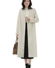 新品 [Ｓｕｅｅｙａ] スイーヤ コート レディース ノーカラー ロング チェスターコート 防寒 厚手 アウター 女性らしい エレガント チュニック ビジネス カジュアル フォーマル 二次会 通勤 大人 秋冬