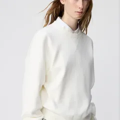 UNIQLO スムースコットンクルーネックセーター オフホワイト L