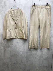 NEWYORKER ニューヨーカー シルク混 薄手 セットアップ ジャケット パンツ スーツ sizeジャケット11AR、パンツ13/ベージュ ■◆レディース