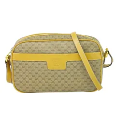 本物 グッチ GUCCI オールドグッチ マイクロGG ショルダーバッグ ポシェット PVC ブラウン バッグ 中古・