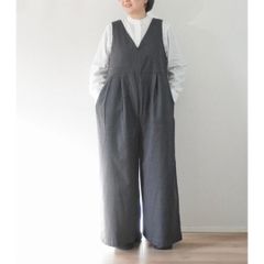 コットンギンガムトラバイユサロペット GAUZE サロペット