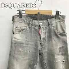 DSQUARED２ ディースクエアード ジーンズ ダメージ加工デニム スキニーデニム 44 グレー イタリア製 メンズ ファッション _225023