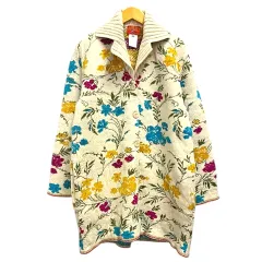 ケンゾー KENZO ジャケット ニット カーディガン 上着 D-TK9004 ウール混 シルク混 花柄 総柄 L マルチカラーのサムネイル