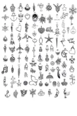 工芸品 飾り物 贈り物 手作り ハンドメイド オーナメント DIY ジュエリー ネックレス/イヤリング/ペンダント飾り 100個セット アクセサリーパーツ チャーム [YFFSFDC]