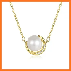 【新品】 [Z.Angie] パール ネックレス レディース 本真珠 ペンダント 三日月「三日月姫」シルバーS999 金属アレルギー対応 アクセサリー 母の日 ホワイトデー 女性 誕生日 プレゼント 記念日 卒業式 プレゼント