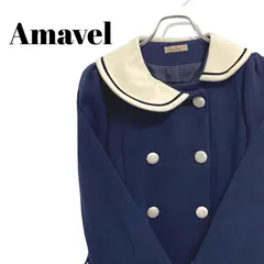 Amavel アマベル ネイビー セーラーコート Fサイズ レディース アウター リボン フリル ガーリー ロリータ 紺色 コート 上品 かわいい 冬物 016TYのサムネイル