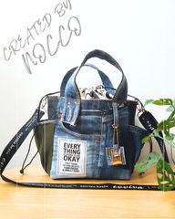 №849【DENIM✖️リングハンドルバッグ⚮̈】デニムリメイクバッグ No.717【DENIM✖️RingHandle BAG♡⚮̈】デニムリメイクリングハンドル