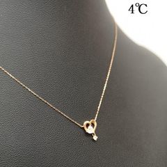 K10 4°C ネックレス アルファベットM ヨンドシー ピンクゴールド