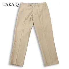 TAKA:Q タカキュー 通年 ストレッチ★ ヘリンボーン スラックス テーパード パンツ Sz.85cm メンズのサムネイル