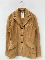 D&G テーラードジャケット 24/38 ベージュ コーデュロイ 無地 ミドル丈 フードなし シングル