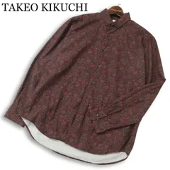 TAKEO KIKUCHI タケオキクチ 通年 花柄 フラワー総柄★ 長袖 ボタンダウン シャツ Sz.3 メンズ