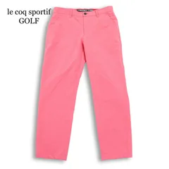 le coq sportif GOLF ルコック スポルティフ ゴルフ 通年 ロゴ刺繍★ ダイヤ柄 テーパード スラックス パンツ Sz.82 メンズ