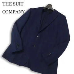 美品★ THE SUIT COMPANY スーツカンパニー 春夏 COOLMAX★ チェック テーラード ジャケット Sz.185 メンズ 混 大きいサイズ