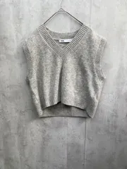 ZARA ザラ ベスト ニット セーター Vネック sizeM/グレー ■◇メンズ