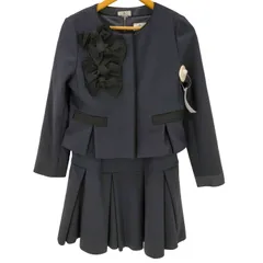 ランバンオンブルー LANVIN en Bleu リボン 装飾 ブラウス バックジップ タック ノースリーブ ワンピース アンサンブル レディース  38