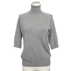 ザラ ZARA ニット セーター タートルネック ハイネック 五分袖 ラグランスリーブ レーヨン ナイロン ポリウレタン L グレー