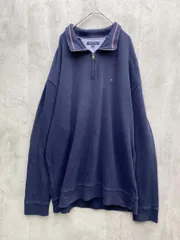 TOMMY HILFIGER トミーヒルフィガー 長袖 ハーフジップ プルオーバー スウェット sizeXXL/濃紺 ■◇メンズ