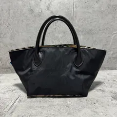 美品　バーバリー　ハンドバッグ　舟形　ナイロン　黒　ブラック　ノバチェック　ブルーレーベル　ロンドン