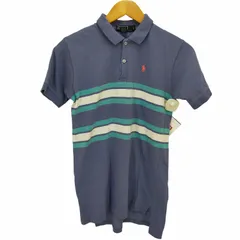 ポロバイラルフローレン Polo by RALPH LAUREN USA製 緑タグ ボーダー ポロシャツ レディース import：L 