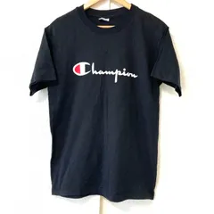USA製◎ 80s！90s！ヴィンテージ◎ (^w^)b Champion チャンピオン コットン100% クルーネック 半袖 Tシャツ TEE ロゴプリント スポーツ スポーティ 爽やか トップス ブラック メンズ M
