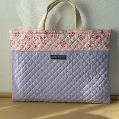 入園入学　りんりんのハンドメイド　レッスンバッグ　通園バッグ　絵本バッグ　キルティング　お花柄