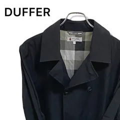 DUFFER ダファー ブラック メンズ アウター 長袖 ジャケット トレンチコート スプリングコート コットン シンプル カジュアル【Lサイズ】017TY