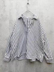 サマンサ モスモス Samansa Mos2 ストライプ シャツ sizeF/紺×白 ■◇レディース