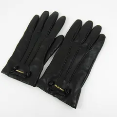 コーチ 手袋 レザー グローブ ブランド 黒 レディース ブラック COACH 【中古】