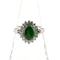 鑑別付】PT900 天然翡翠1.283ct 天然ダイヤ2.19ct リング - メルカリ