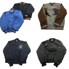 古着卸 まとめ売り ナイロンスタジャン ジャケット 5枚セット (メンズ M ) メンバーズオンリー バスキア ワンポイント 中古 古着 ND9511