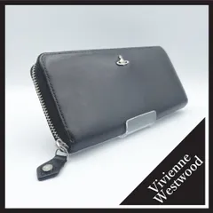 ✱Vivienne Westwood（ヴィヴィアンウエストウッド）✱ 長財布 ラウンドファスナー ブラック シルバー金具 レザー 本革 オーブ 無地 シンプル メンズ レディース ユニセックス ギフト 希少モデル