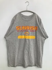 Champion チャンピオン Tシャツ/カットソー L グレー 前面プリント ブランドロゴ ミドル丈 半袖 クルーネック(丸首)