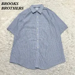 【美品】BROOKS BROTHERS 半袖シャツ 17 1/2-2/3 ブルー