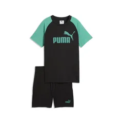 サイズ140cm、PUMA(プーマ) ESS NO.1 ロゴ ポリ Tシャツ and ショーツ セット B スポーツスタイル ウェア トレーニングシャツ 687868