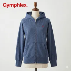Gymphlex ネイビーパーカー レディースM 刺繍ロゴ 古着 1906年創業 #K023-16のサムネイル