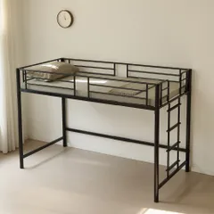 「新入荷」全新品 【高さ140cm】ロフトベッド パイプベッド シングル 耐荷重150kg システムベッド ロータイプ ミドルタイプ 収納 大人 一人暮らし スチール 1年保証付きのサムネイル
