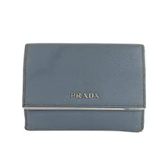 PRADA(プラダ) Wホック財布 - 1MH523 ブルーグレー レザー