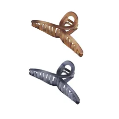 大人気　2個セット入り 長さ13CM PC樹脂 サビない 強度強い 髪が痛まない 毛量多い方に オンブレブラックとオンブレブラウン シンプル しっかりとまる クリップ 髪留め バンスクリップ 大きめ KISARGヘアクリップ