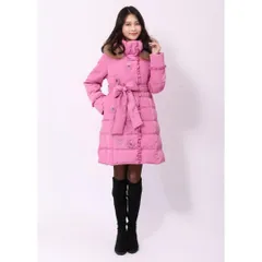 SHIKISHA PourVous ダウンコート ラクーンファー M ピンク