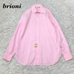 Brioni 水色と白のチェック長袖シャツ - メルカリ