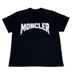 最新美品 モンクレール ホワイト 黒ワッペン XL ロゴ Tシャツ 4S532